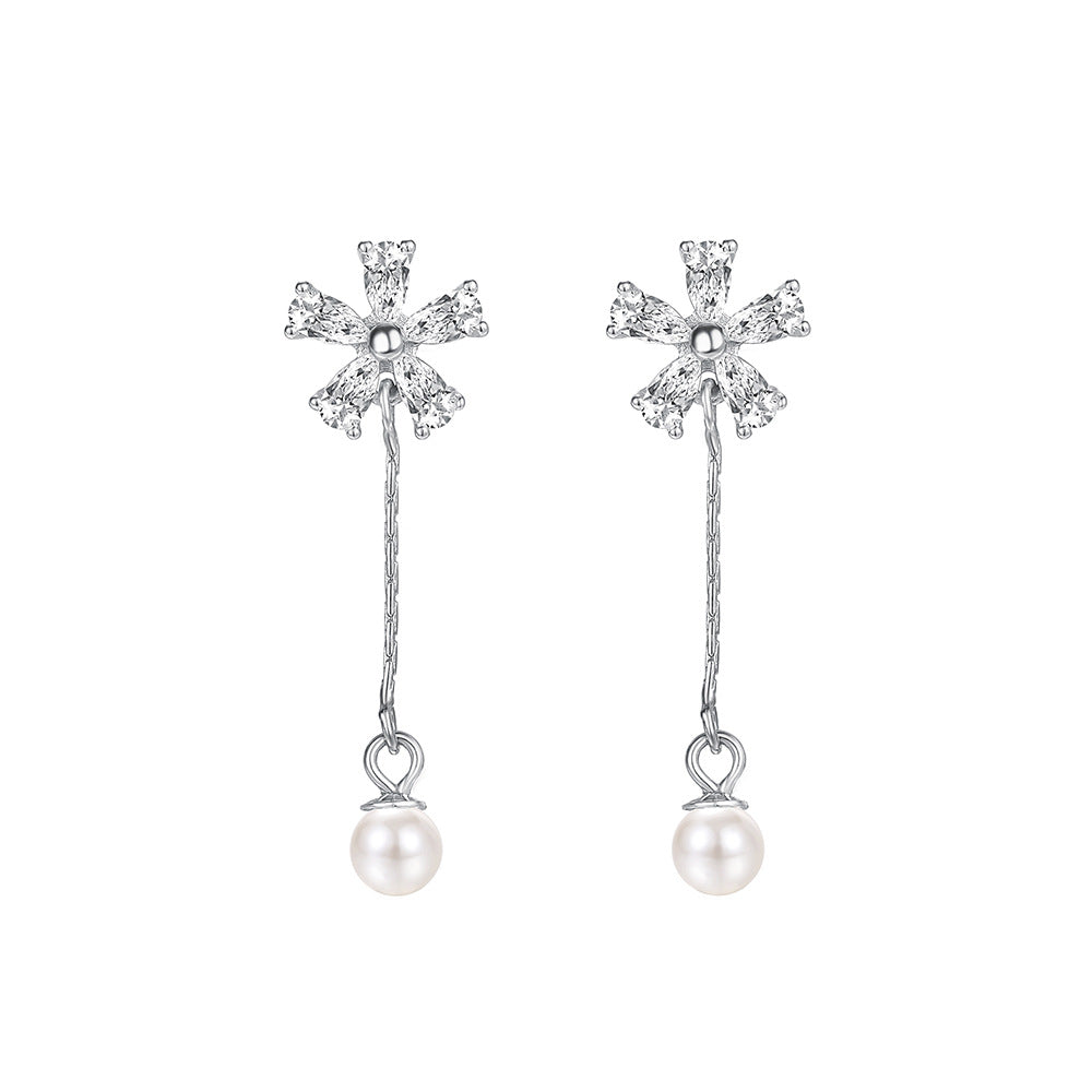 C廠 S925純銀｜ 小眾輕奢長鋯石小花耳環 批發 折扣@洽客服 26.01.W2「E6013」