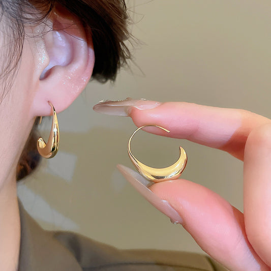 A2廠 韓國韓版金屬感幾何橢圓形電鍍14k真金銀針耳環 批發 折扣@洽客服 25.11.W1「HE29001」