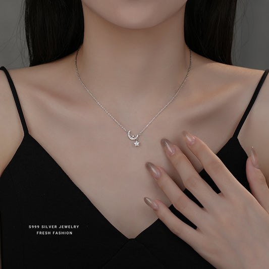 C廠 韓國韓版星月S999純銀項鍊 批發 折扣@洽客服 25.10.W3「A2948」