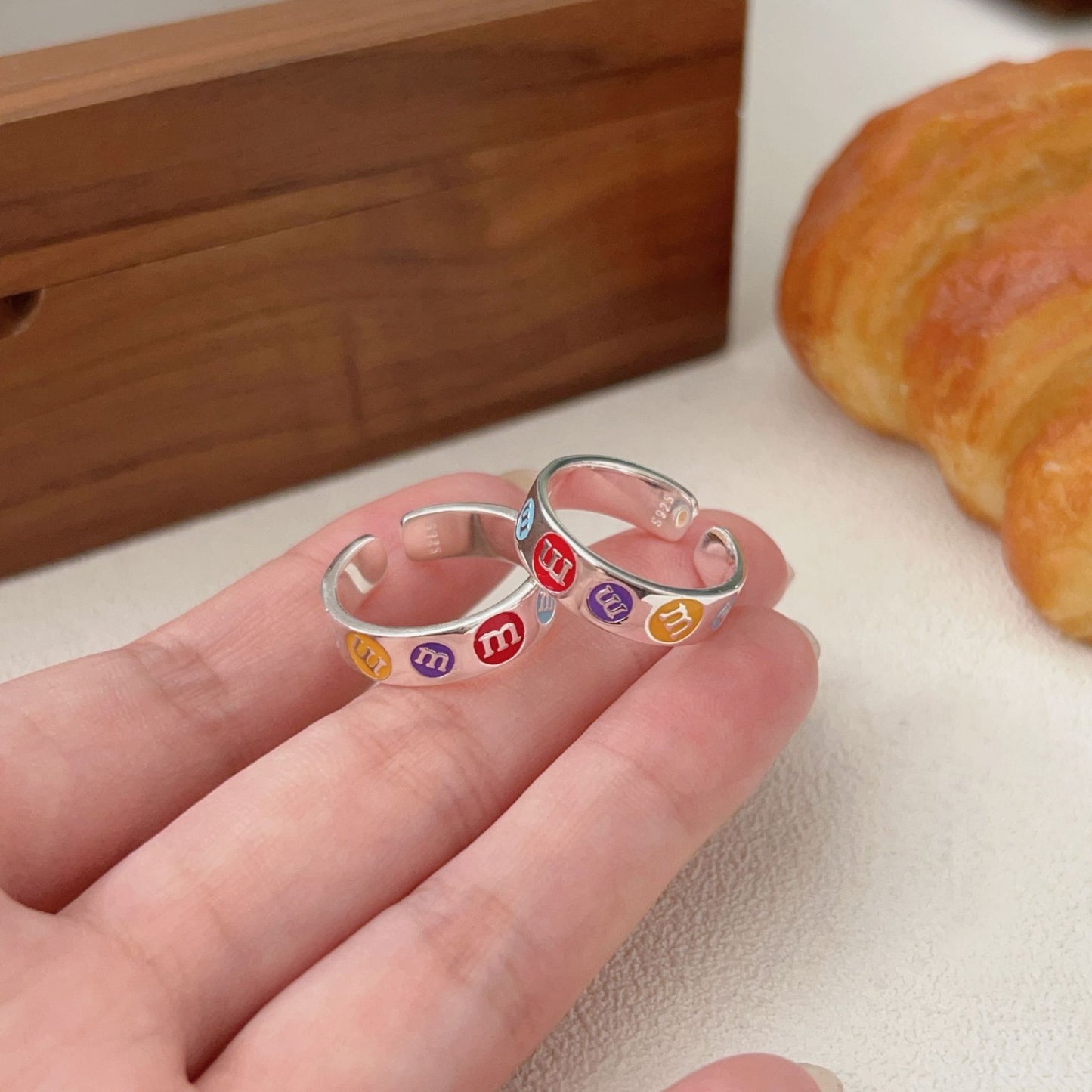 C3廠 韓國韓版彩虹M豆S925純銀戒指 批發 折扣@洽客服 25.11.W1「jz118」