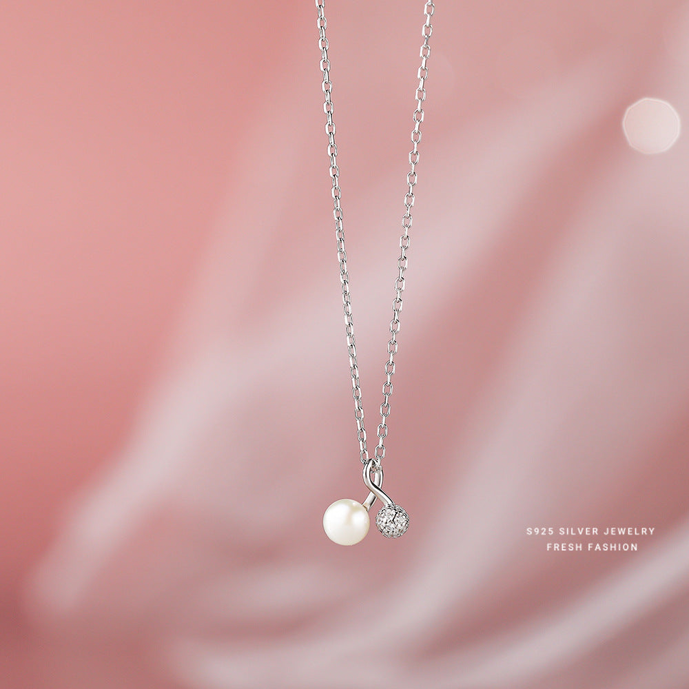 C廠 韓國韓版櫻桃淡水珍珠S925純銀項鍊批發 折扣@洽客服 26.03.W3「A2708」