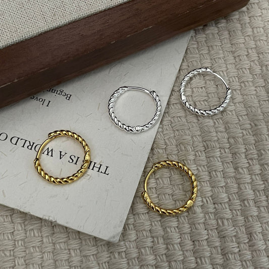 C2廠 S925純銀 ｜ 韓國韓版復古麻花耳環 批發 折扣@洽客服 26.01.W2「XSE2077」