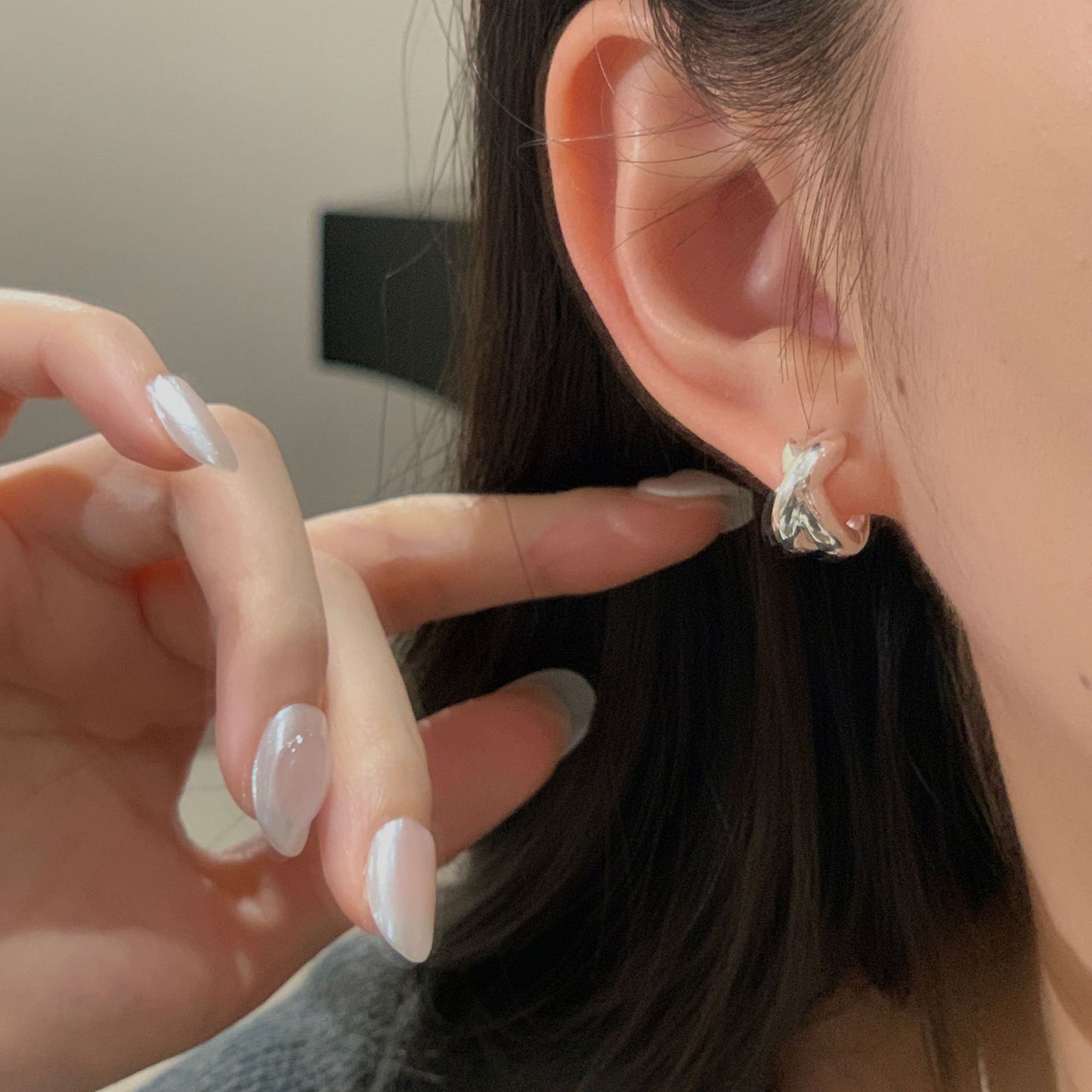 C2廠 韓國韓版雙層交叉925純銀耳環 批發 折扣@洽客服 25.11.W3「SE2492」