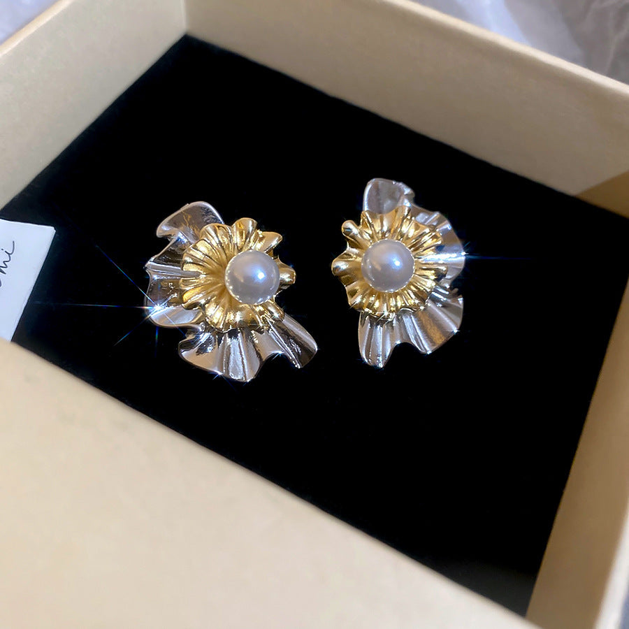 A2廠 韓國韓版多層花朵珍珠銀針耳環 批發 折扣@洽客服 25.11.W2「HE29156」