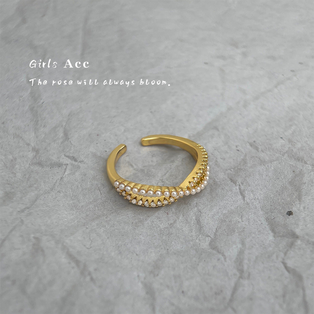 A廠 日韓款 鍍真金鋯石珍珠戒指 批發 折扣@洽客服 25.10.W5「2692」