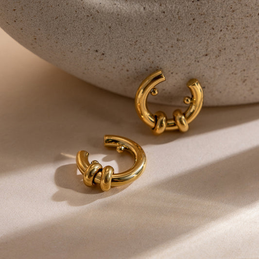 B廠 鈦鋼鍍18K金｜ 極簡高級C型耳夾 批發 折扣@洽客服 26.01.W2「JDE0311116」