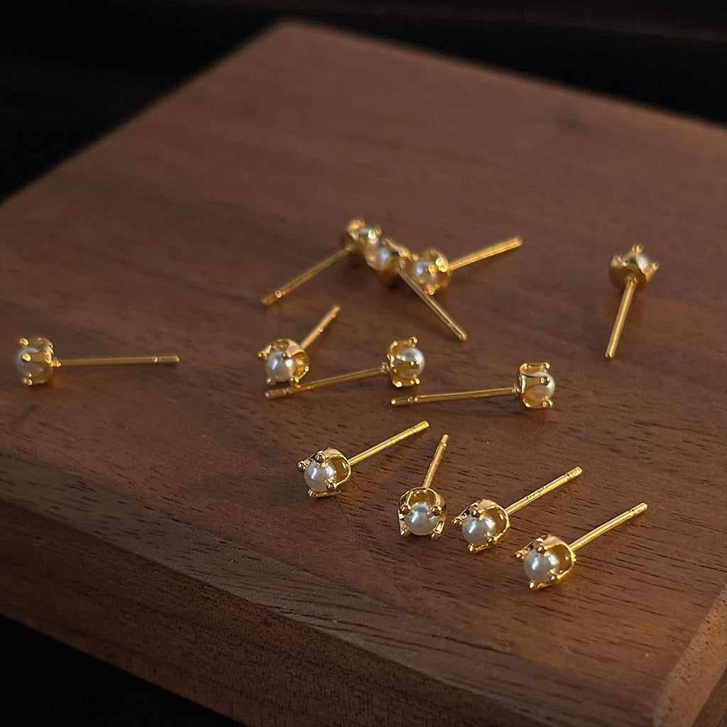 A廠 日韓款 適合養耳洞的珍珠銀針耳環 批發 折扣@洽客服 25.11.W1「1000」