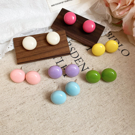 A2廠 韓國韓版彩色豆豆銀針耳環批發 折扣@洽客服 26.03.W3「HE26616」