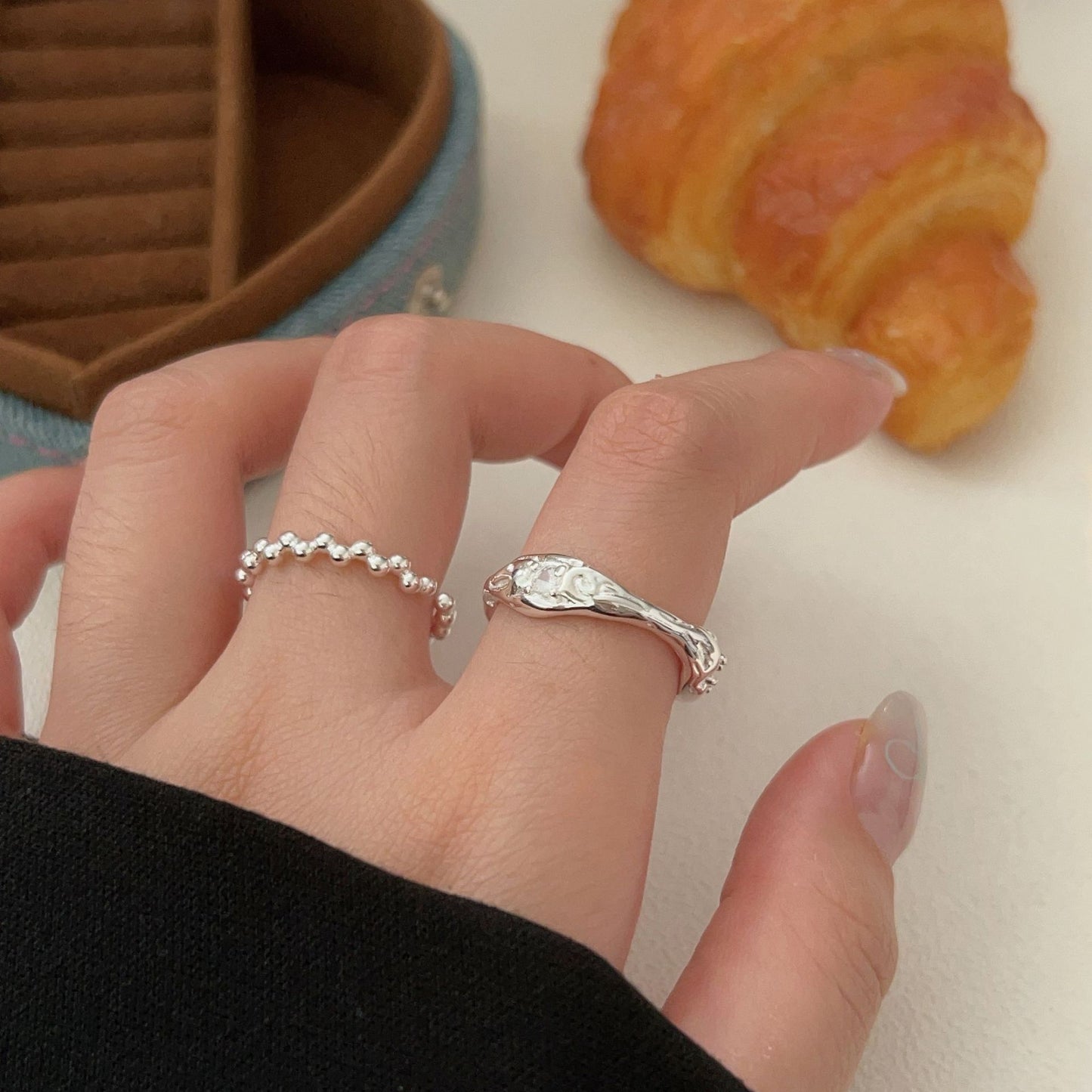 C3廠 韓國韓版極簡不規則S925純銀戒指 批發 折扣@洽客服 25.11.W1「HJZ301 HJZ302」