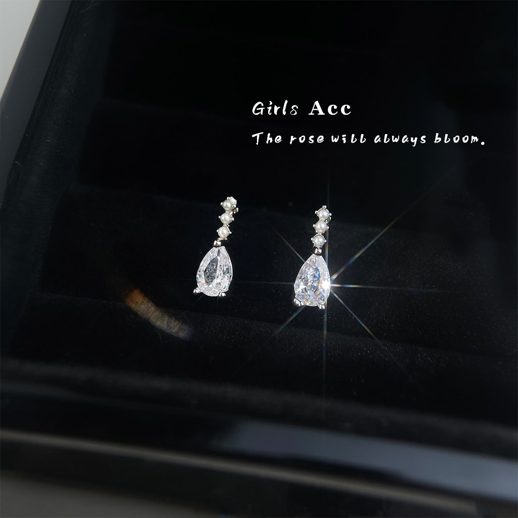 A廠 日韓款水滴鋯石銀針耳環批發 折扣@洽客服 26.04.W4「3199」