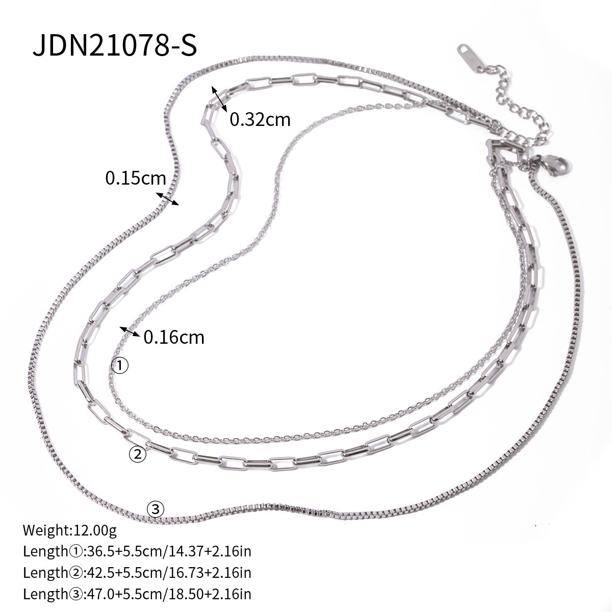 D廠 KELLY 不鏽鋼鍍18K金3層項鍊「JDN21078-S」24.09 批及折扣@洽客服