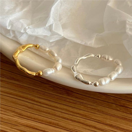 C2廠 韓版飾品異形珍珠925純銀戒指「SR1034」24.05.W5