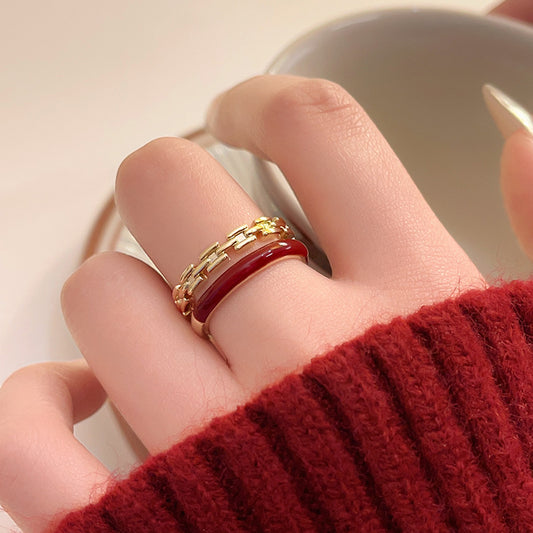 A2廠 韓國韓版滴油雙層電鍍真金開口戒指 批發 折扣@洽客服 26.01.W1「WR609」