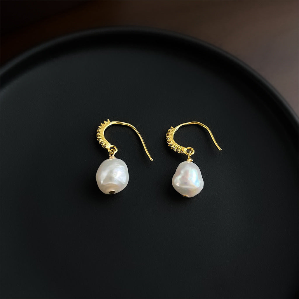 A廠 日韓巴洛克天然淡水珍珠銀針耳環 批發 折扣@洽客服 25.12.W3「1486」