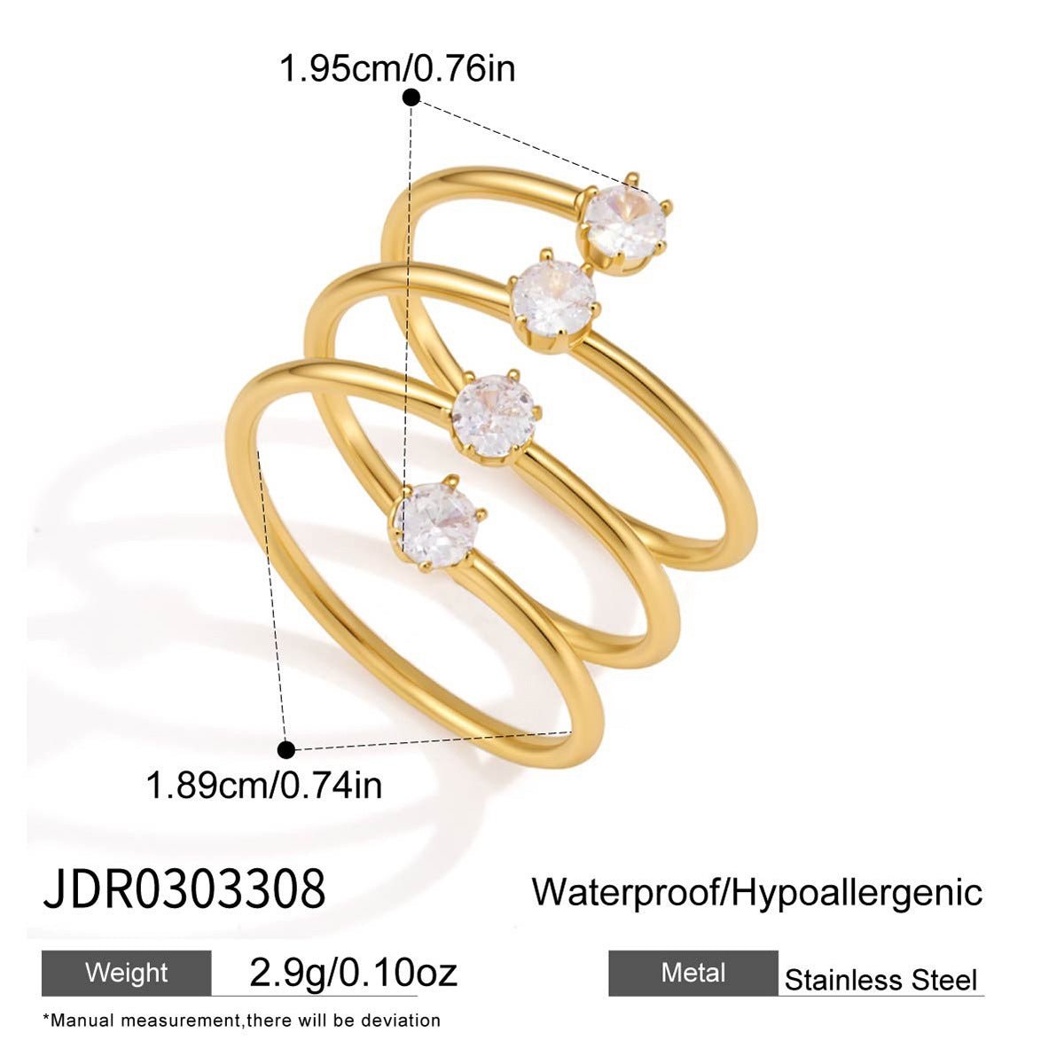 B廠 歐美款  TIFFINY 鈦鋼鍍18K金戒指26.06.W4「JDR0303308」