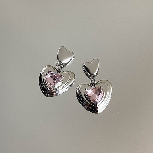 A廠 日韓款 個性潮甜酷風愛心銀針耳環 批發 折扣@洽客服 25.11.W1「3149」