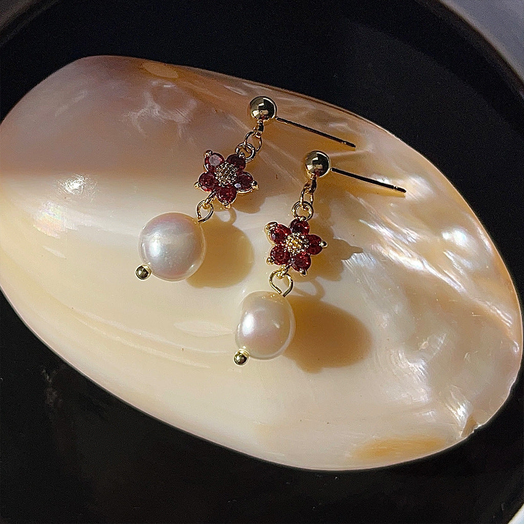 A廠 日韓款 巴洛克天然珍珠鋯石銀針耳環 批發 折扣@洽客服 25.11.W2「B-49」