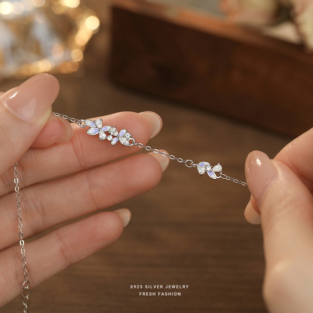 C廠 韓國韓版紫色滴膠繁花S925純銀手鍊 批發 折扣@洽客服 25.12.W2「L1236」