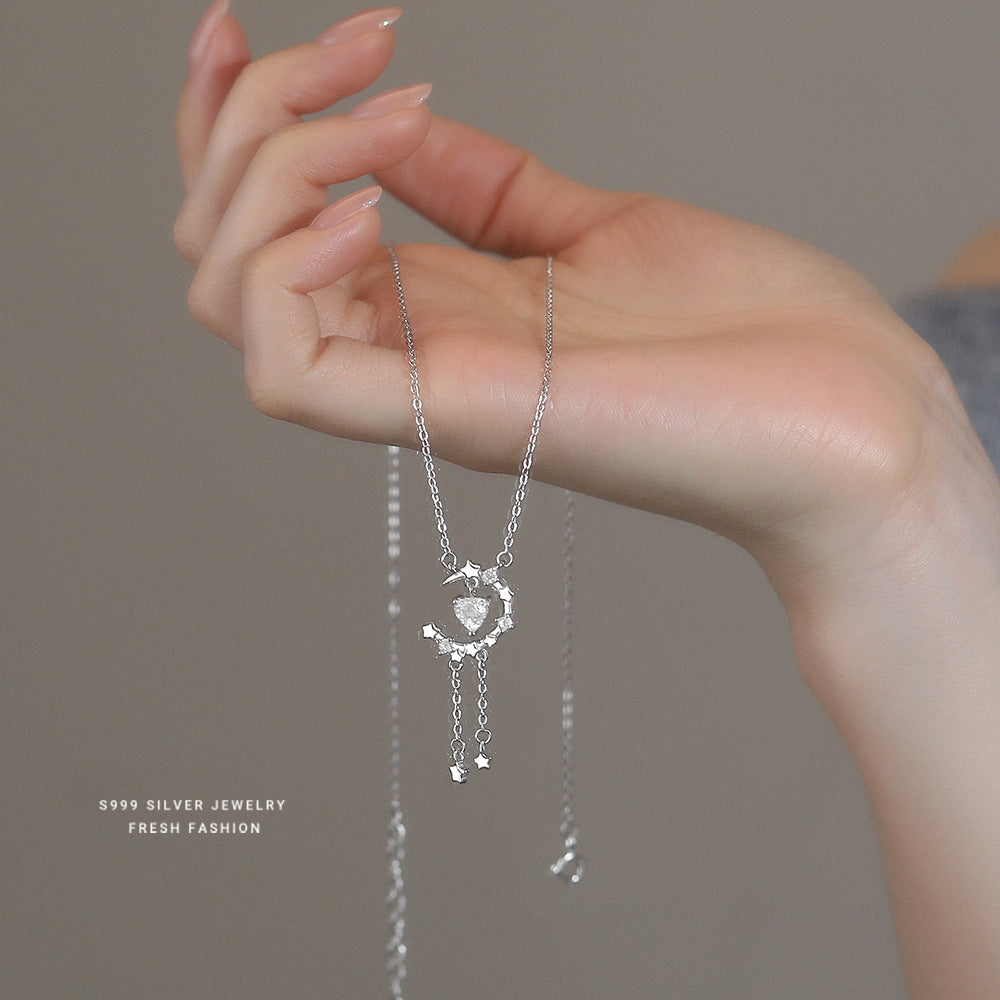 C廠 韓國韓版心月星辰托帕石S999純銀項鍊 批發 折扣@洽客服 25.10.W5「A4468」