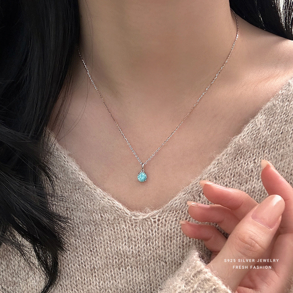 C廠 S925純銀｜四爪煙火彩色鋯石項鍊 批發 折扣@洽客服 25.01.W4「A4869」