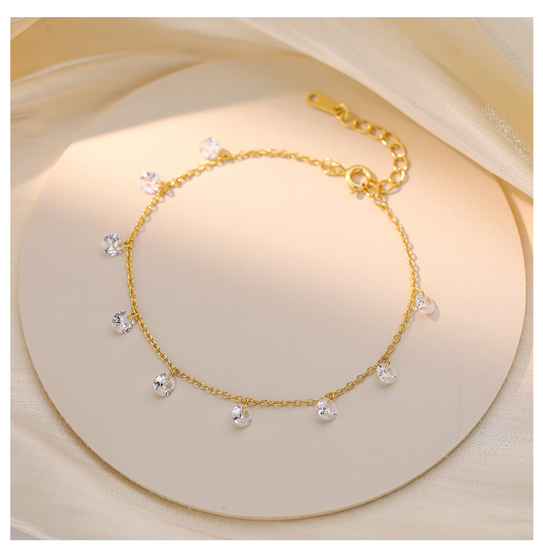 C廠 韓國韓版流蘇彩鋯S925純銀手鍊 批發 折扣@洽客服 25.12.W4「L251」