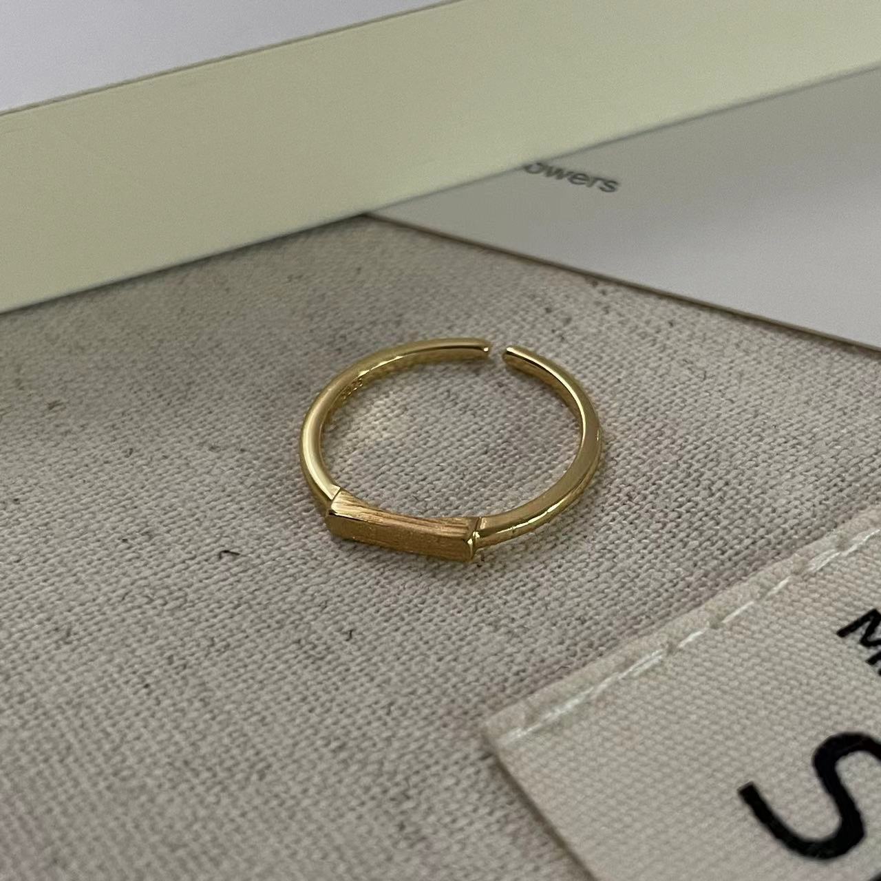 C2廠 韓國韓版幾何方塊磨砂S925純銀戒指 批發 折扣@洽客服 25.11.W1「SR1449」