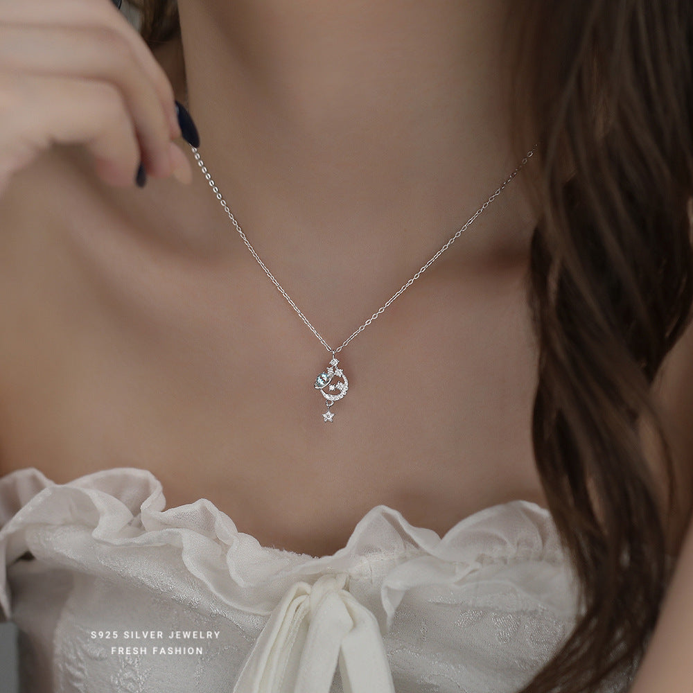 C廠 韓國韓版夢幻星河星月S925純銀項鍊 批發 折扣@洽客服 24.11.W2「A4599」