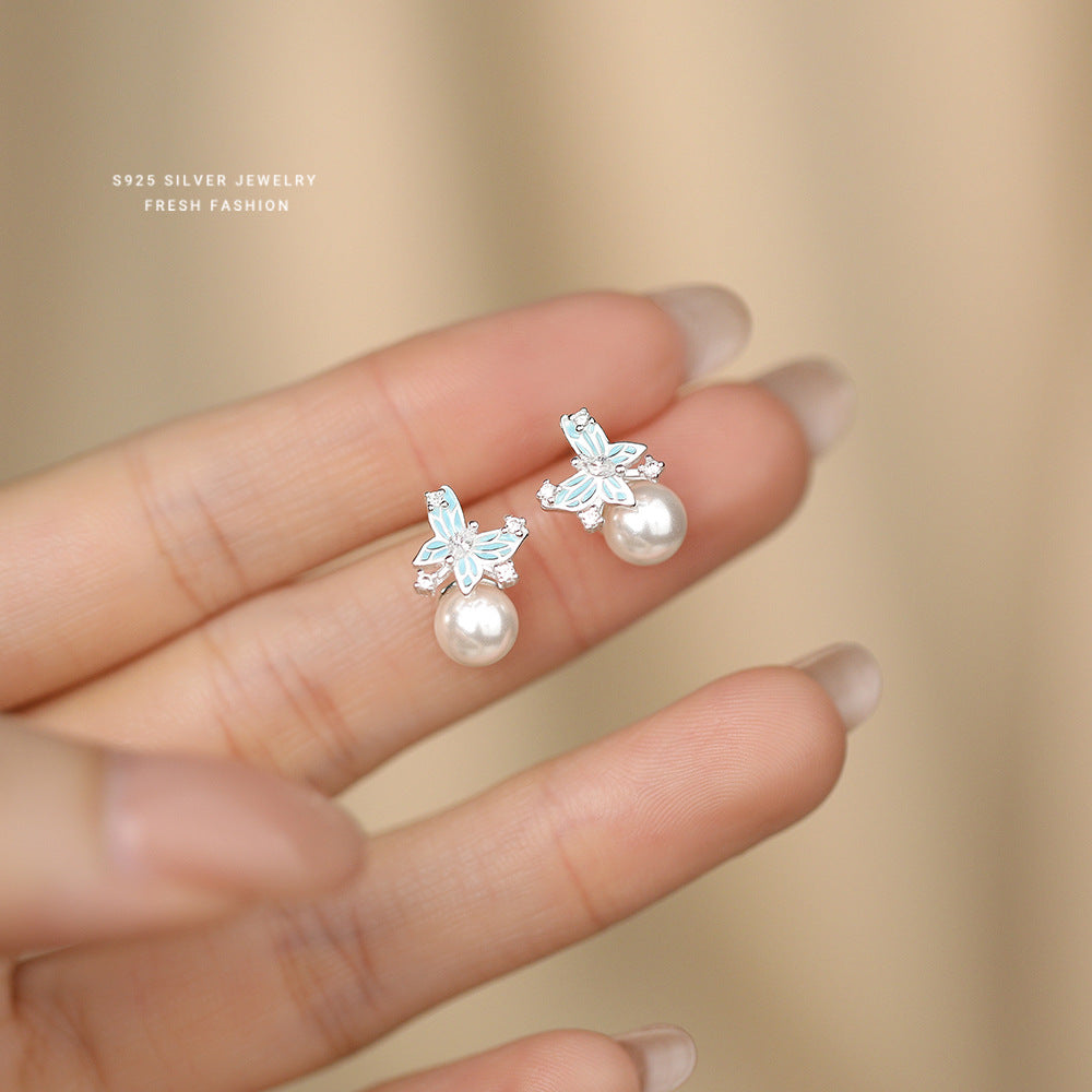 C廠 韓國韓版藍色夜光蝴蝶S925純銀耳環 批發 折扣@洽客服 25.10.W5「E5654」