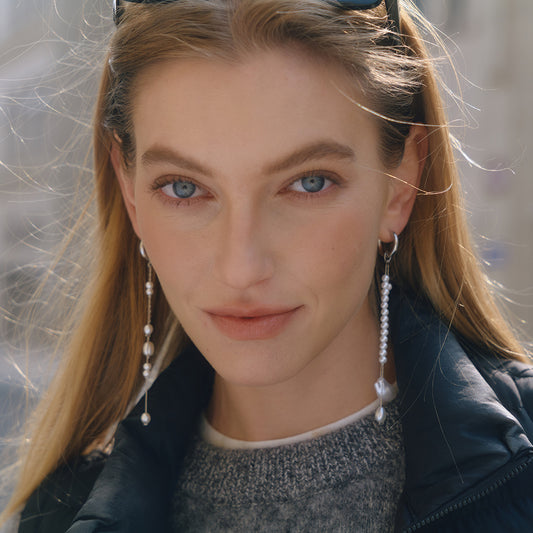 B廠 歐美款原色珍珠鈦鋼鍍18K金耳環批發 折扣@洽客服 26.03.W2「JDE0312239-S」