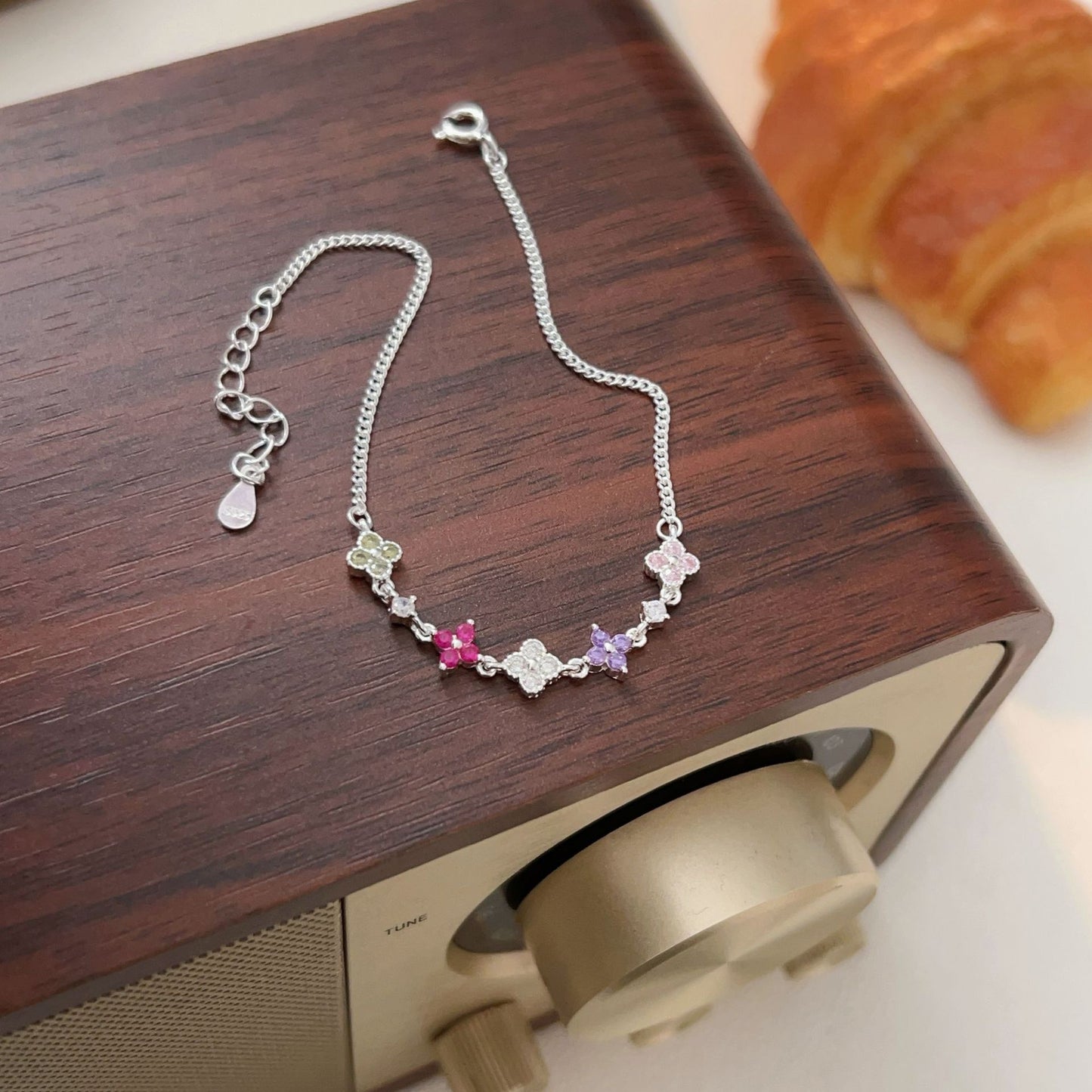 C3廠 韓國韓版S925純銀｜鑲嵌四葉草手鍊 批發 折扣@洽客服 26.02.W3「sl052」