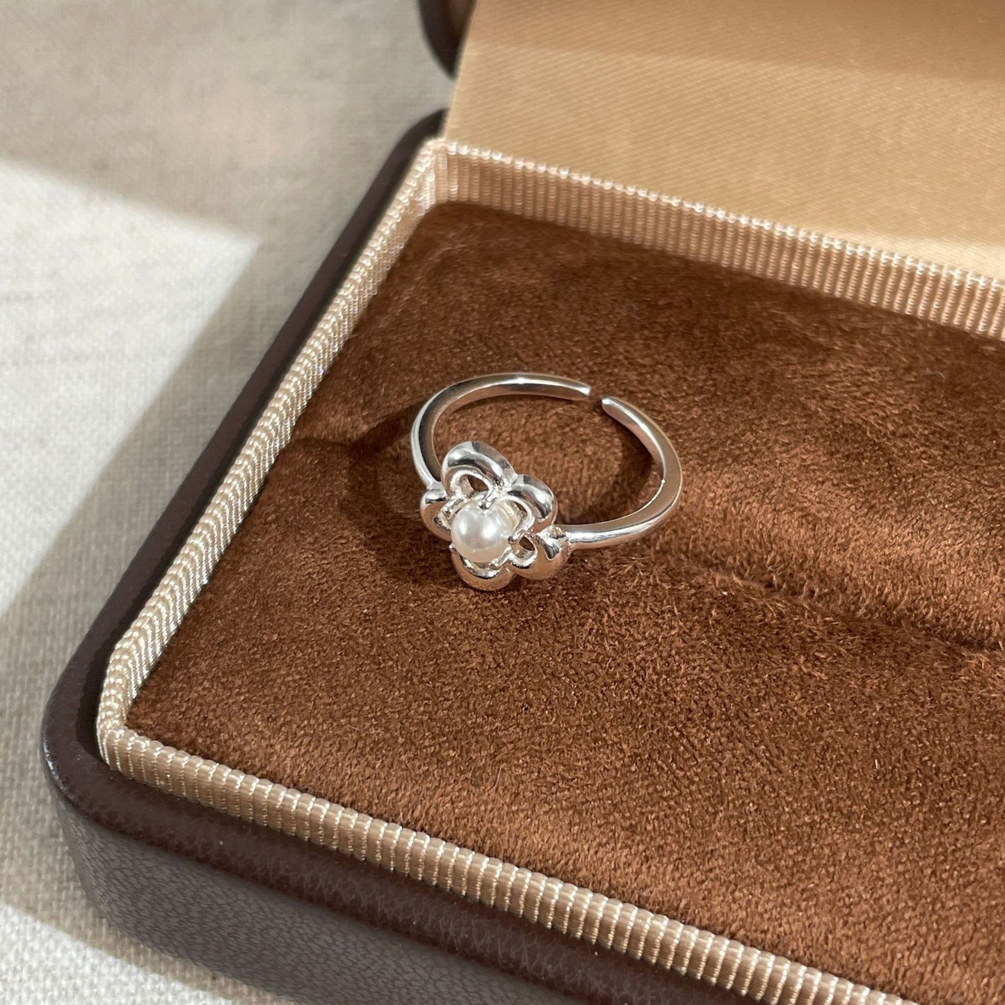 C2廠 韓國韓版仿珍珠花朵S925純銀戒指 批發 折扣@洽客服 25.10.W5「XDQ8258R」