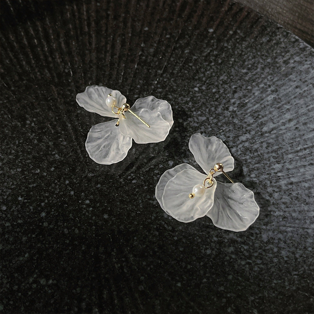 A廠 日韓款 甜美花瓣流蘇銀針耳環 批發 折扣@洽客服 25.11.W2「C-670」