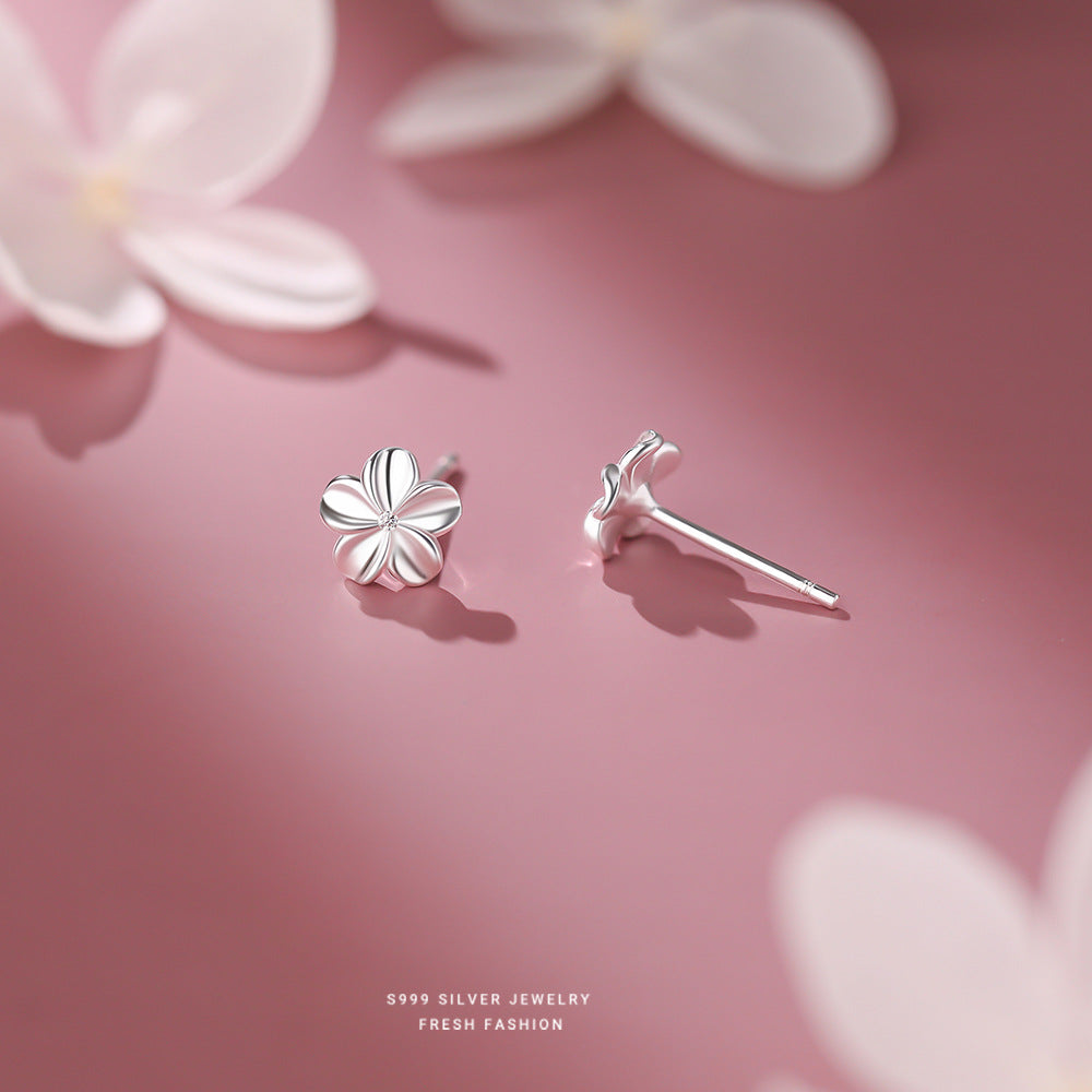 C廠 韓國韓版光面梔子花S999純銀耳環 批發 折扣@洽客服 25.11.26「F6481」