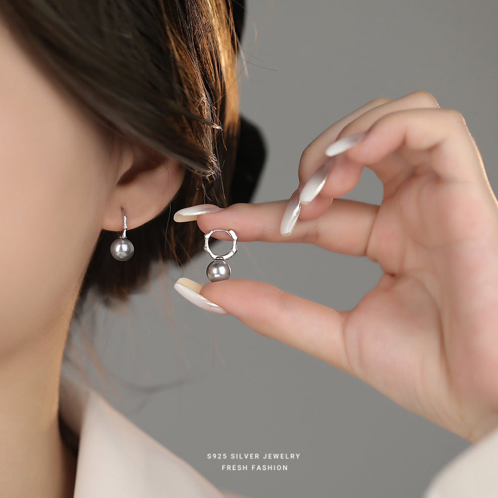 C廠 韓國韓版竹節珍珠S925純銀耳環 批發 折扣@洽客服 25.10.W5「E5661」