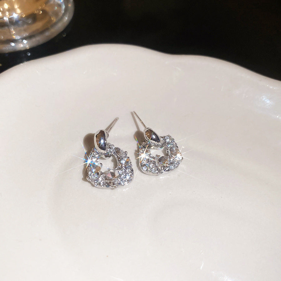 A2廠 韓國韓版鑲鑽方形銀針耳環 批發 折扣@洽客服 25.12.W2「HE29246」