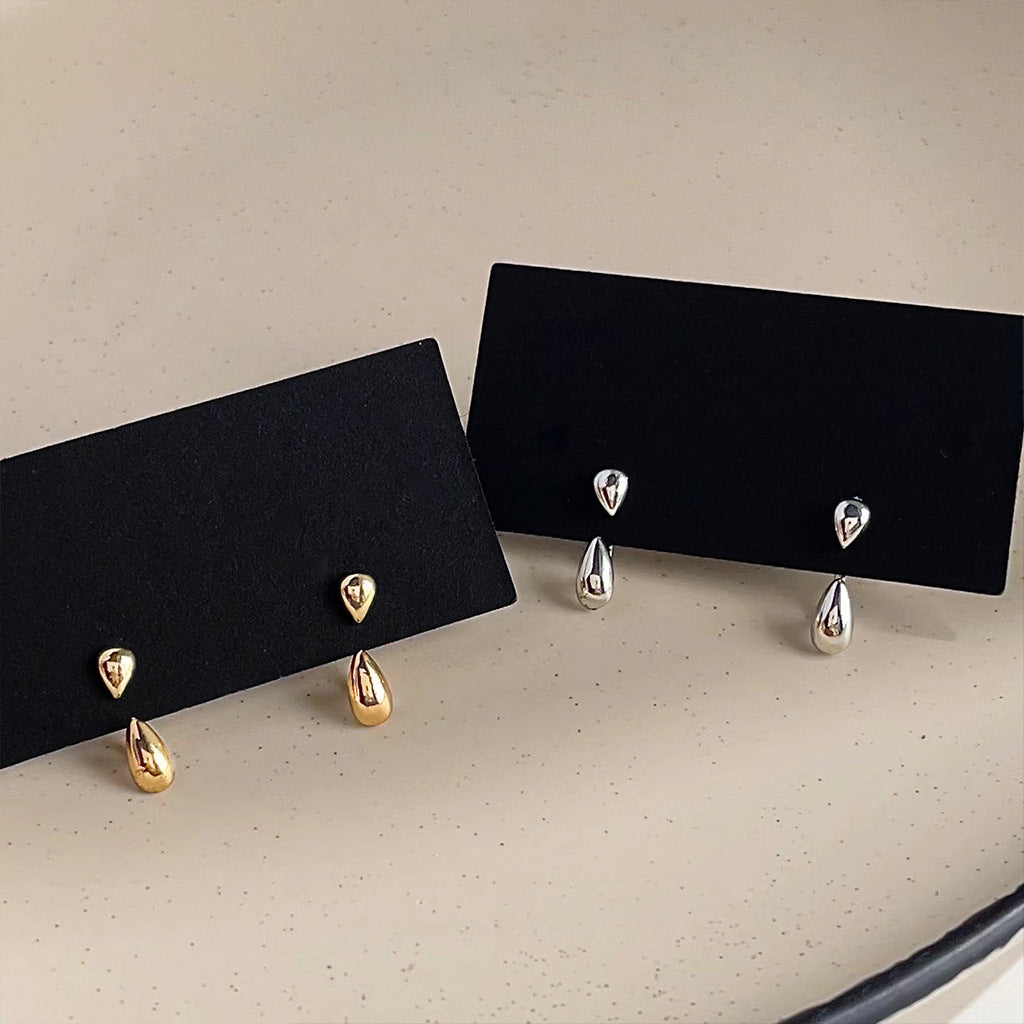 A廠 韓系水滴形環保銅銀針耳環批發 折扣@洽客服 26.03.10「2402-2403」