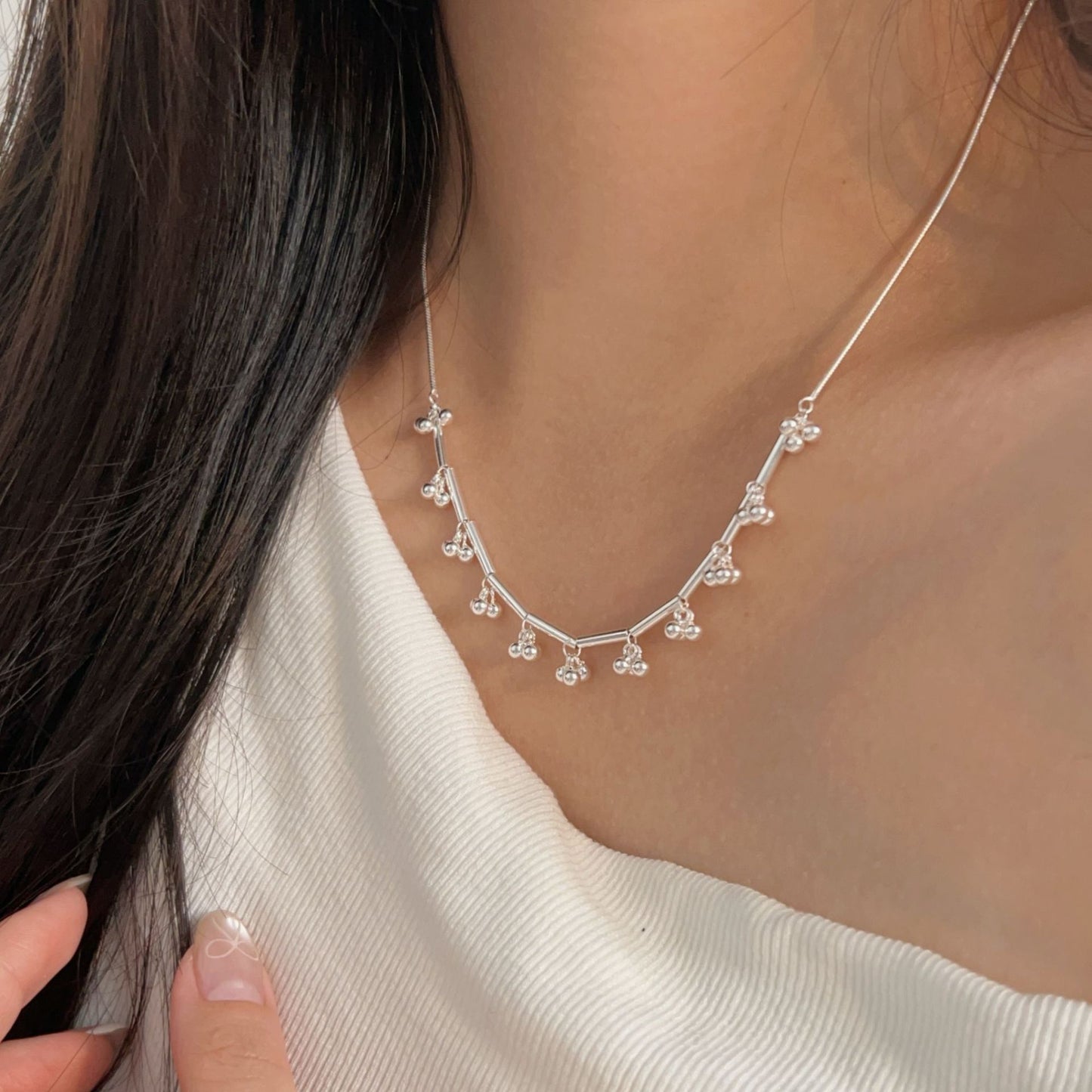 C3廠 韓國韓版小葡萄串珠S925純銀項鍊 批發 折扣@洽客服 25.11.W1「hxl360」