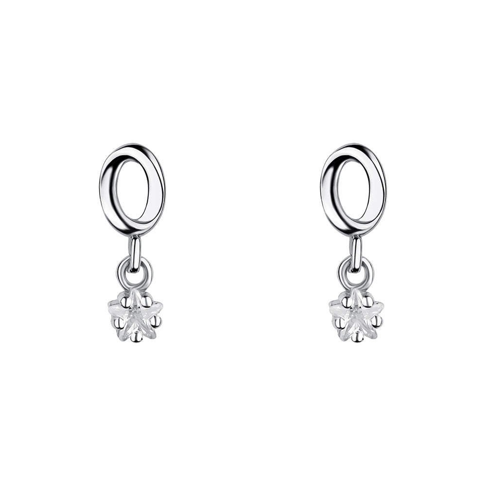 C廠 S999足銀 ｜五角星鋯石莫比烏斯耳環 批發 折扣@洽客服 26.01.W2「E3184」