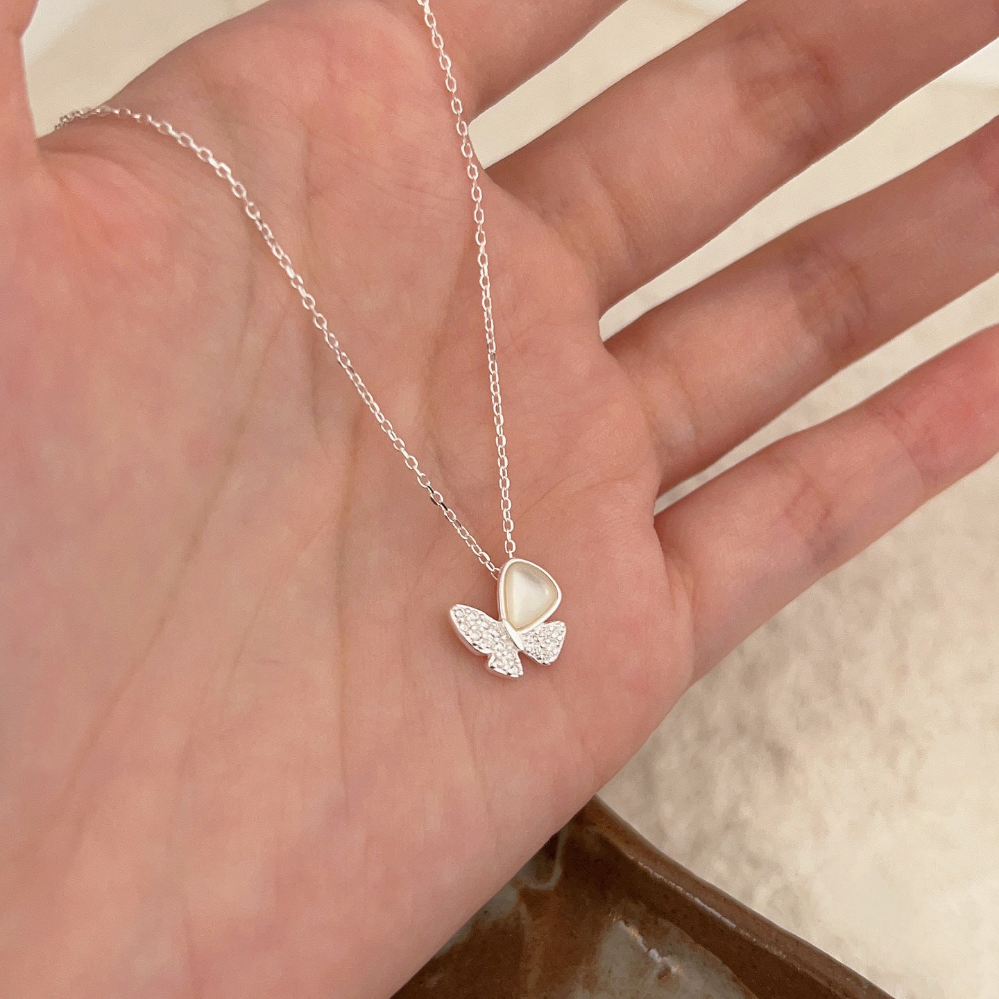 C3廠 韓國韓版S925純銀｜鑲嵌蝴蝶項鍊 批發 折扣@洽客服 26.02.W3「hxl222」