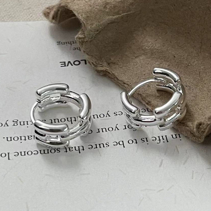 C2廠 韓國韓版幾何交錯線條S925純銀耳環 批發 折扣@洽客服 25.10.W5「SE2500」