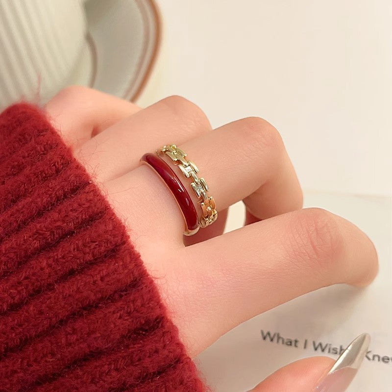 A2廠 韓國韓版滴油雙層電鍍真金開口戒指 批發 折扣@洽客服 26.01.W1「WR609」