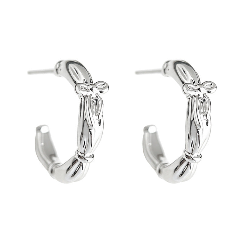 A廠 韓系立體蝴蝶結銀針耳環批發 折扣@洽客服 26.10.W4「7968」