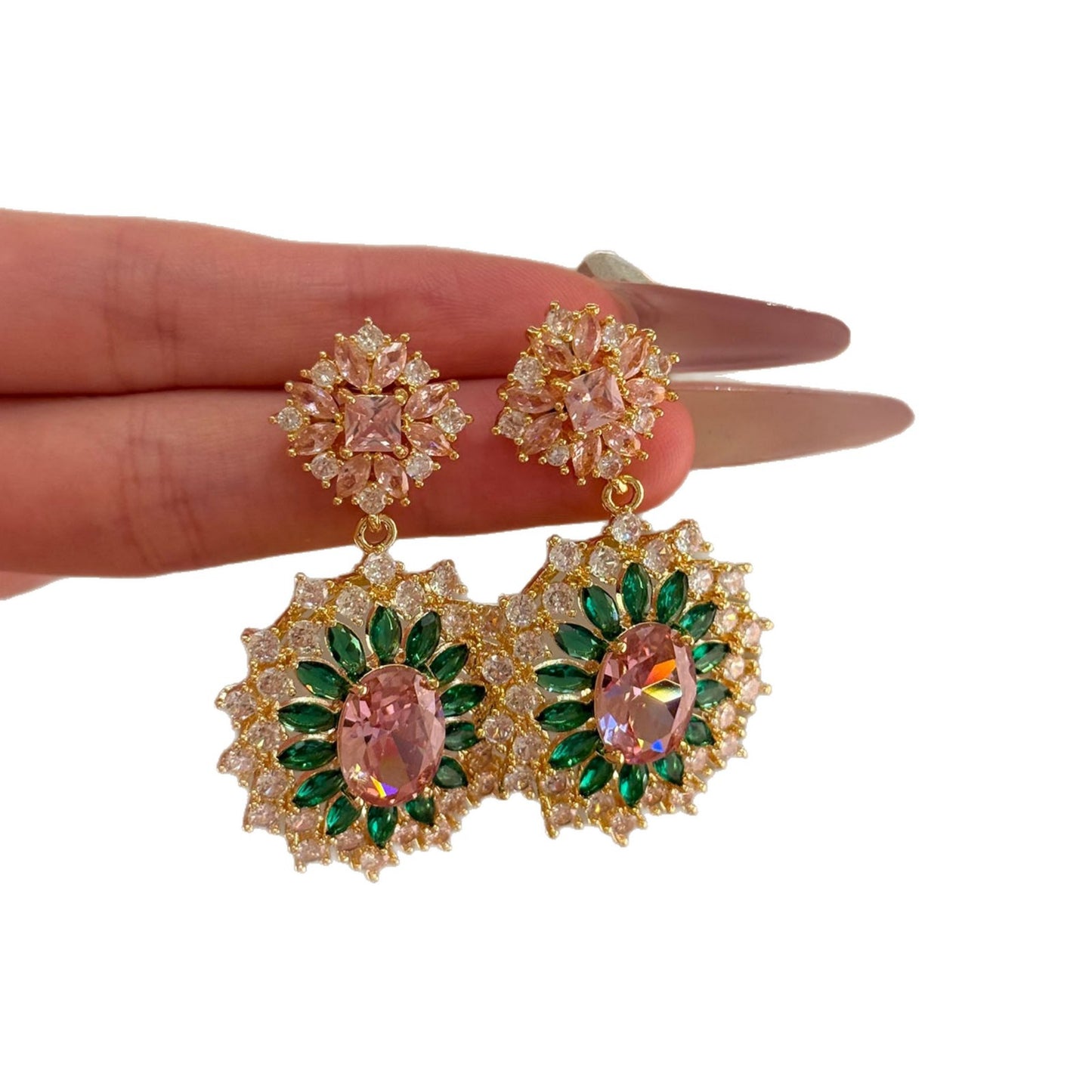 A2廠 韓國韓版鋯石花朵電鍍18k真金銀針耳環 批發 折扣@洽客服 25.10.W3「WE4671」