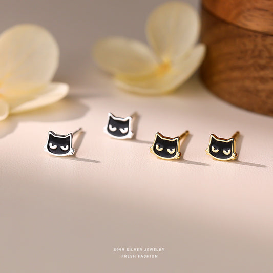 C廠 韓國韓版小貓咪S999純銀耳環 批發 折扣@洽客服 26.04.W4「E6297」