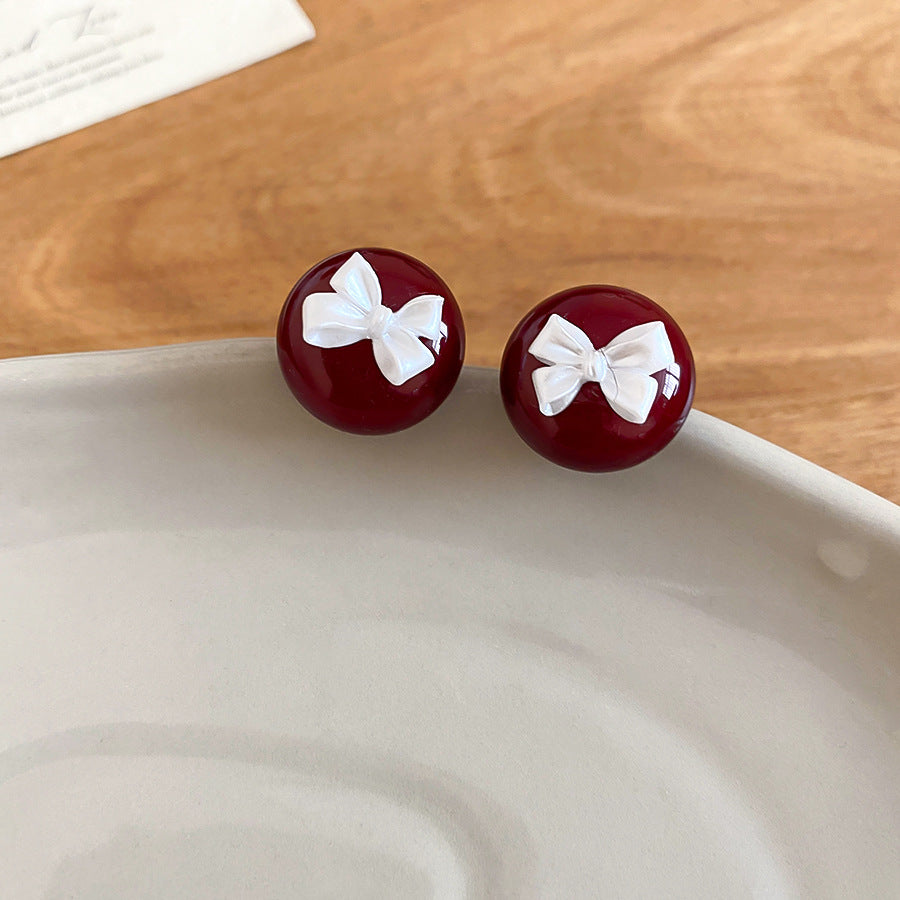 A2廠 韓國韓版壓克力圓蝴蝶結銀針耳環 批發 折扣@洽客服 25.12.W3「HE29351」