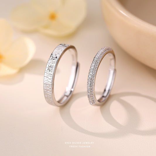 C廠 韓國韓版滿天星情侶S925純銀戒指 批發 折扣@洽客服 25.11.26「K2416 K2417」