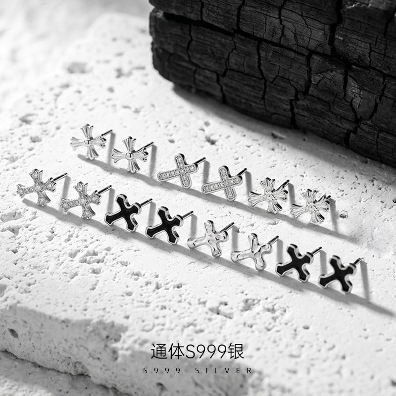 C廠 韓系甜酷風十字架S999純銀耳環批發 折扣@洽客服 26.09.W1「ES4069-4070-4071-4072-4073-4074-4075」