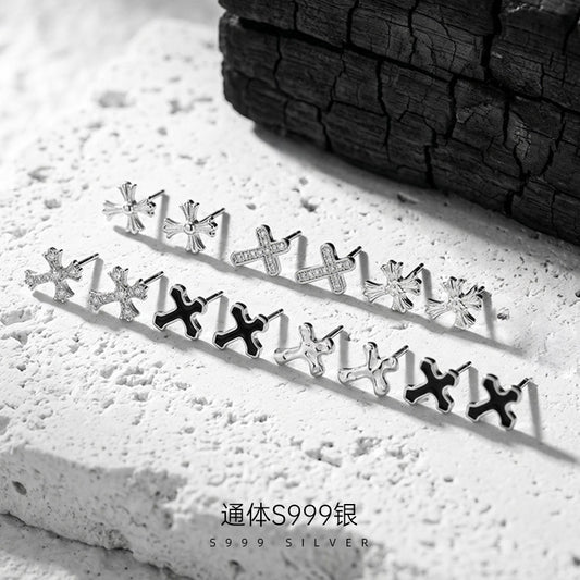 C廠 韓系甜酷風十字架S999純銀耳環批發 折扣@洽客服 26.09.W1「ES4069-4070-4071-4072-4073-4074-4075」