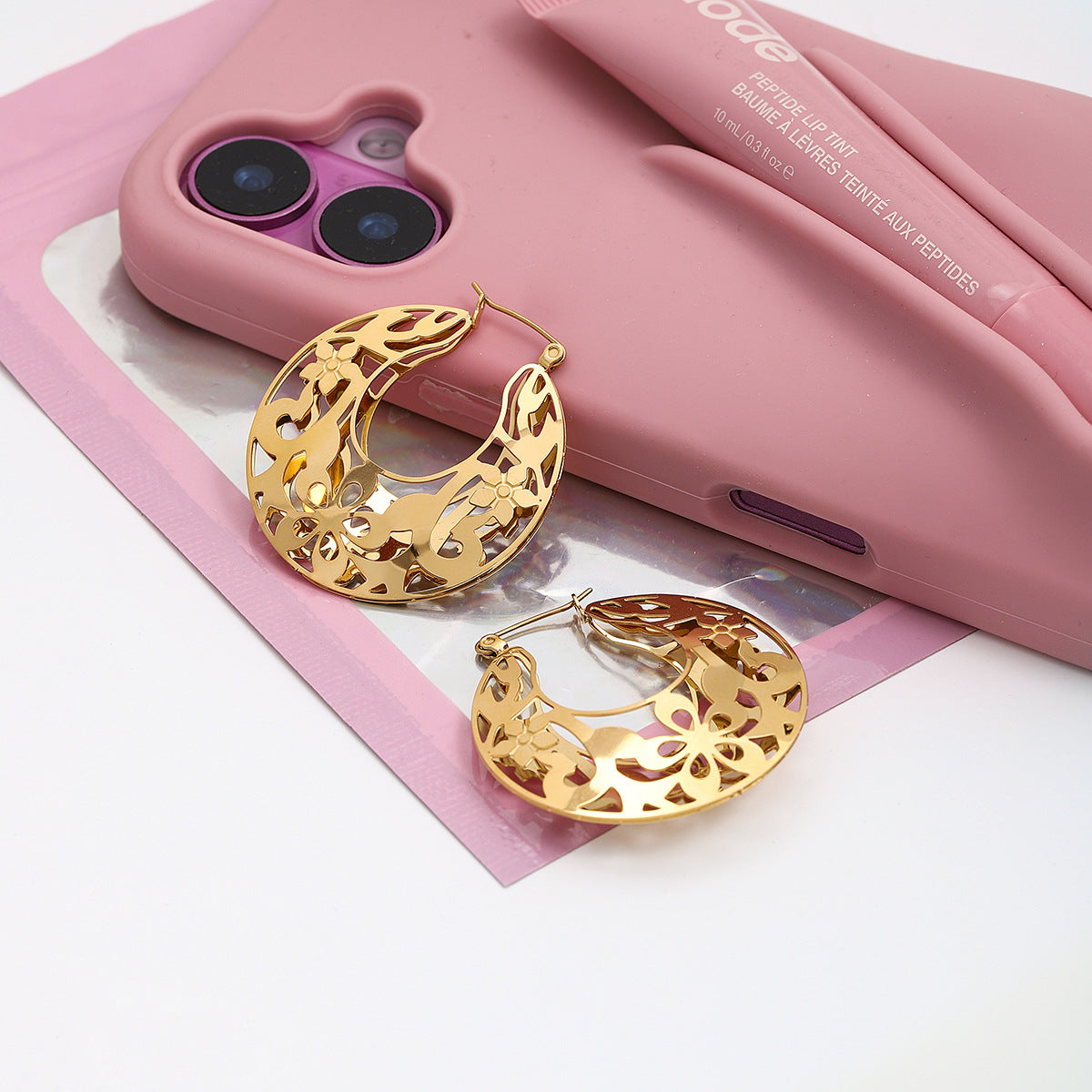 B廠 歐美款 GIANNA 鈦鋼鍍18K金耳環 批發 折扣@洽客服 25.11.W2 「JDE0207029」