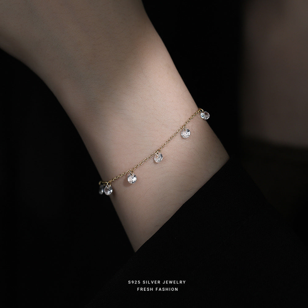 C廠 韓國韓版流蘇彩鋯S925純銀手鍊 批發 折扣@洽客服 25.12.W4「L251」